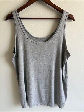 Lane Bryant Gray Basic Scoop Neck Tank‎ Top 14/16 Plus Size Soft Stretch Layerin